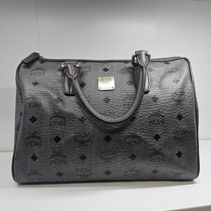MCM Black/Gray Logo Satchel Bag
